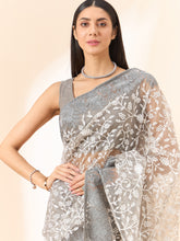 Consoling Looking Saree in Grey Colour